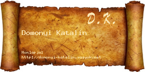 Domonyi Katalin névjegykártya